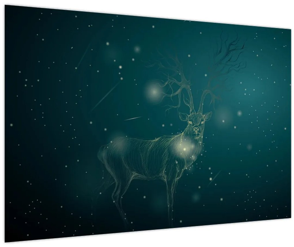 Tablou - Cerb magic noaptea (90x60 cm)