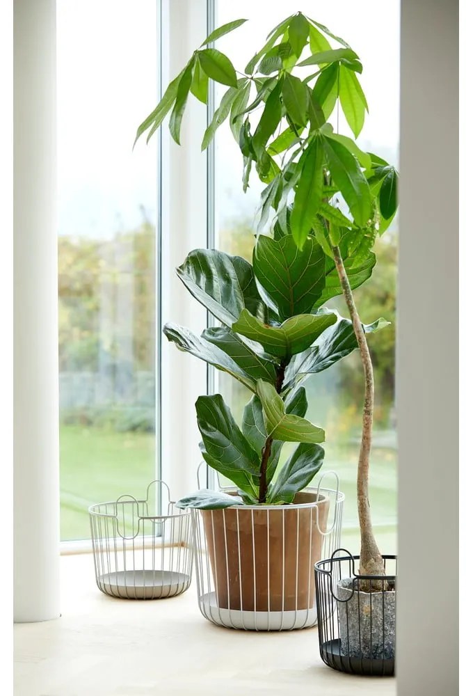 Coș de depozitare din metal Zone Inu, ø 40,6 cm, alb