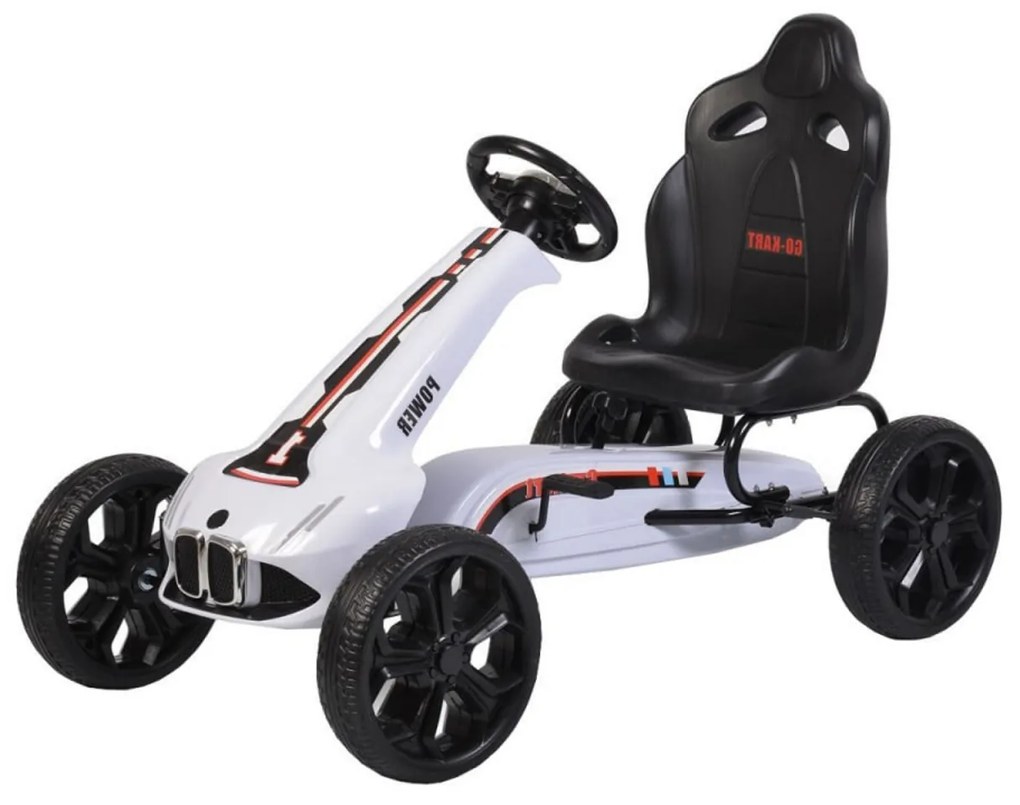 Kart cu pedale pentru copii NOVOKIDS® Monte Carlo Kart PRO, 3-8 ani , Maxim 40 kg, 113 cm lungime, Carena, Structura metalica, Frana de mana, Functie