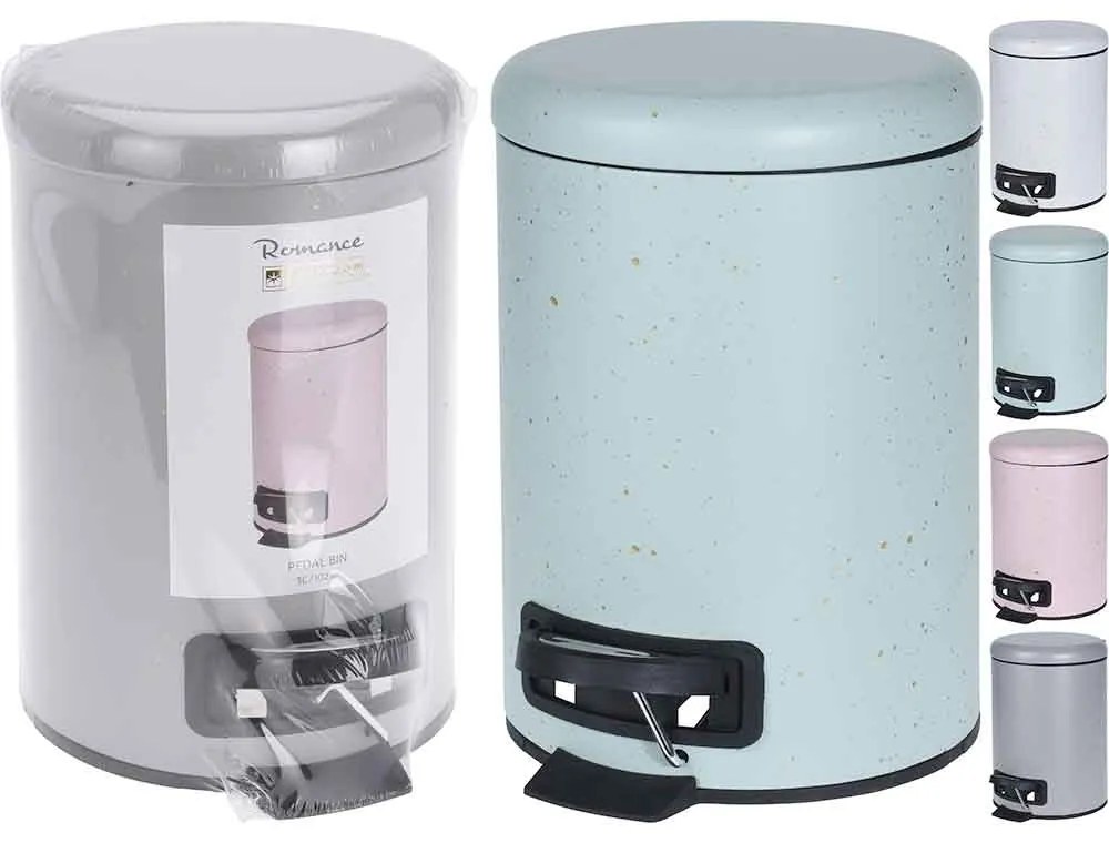 COS GUNOI CU PEDALA 3 L, 17X25.5 CM, METAL, DISPONIBIL IN 4 CULORI: VERDE/ROZ/GRI/ECRU