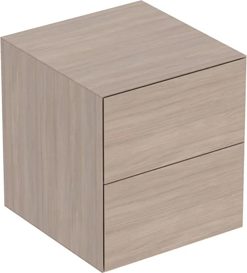 Dulap mediu suspendat Geberit One stejar bej cu 2 sertare 45 cm