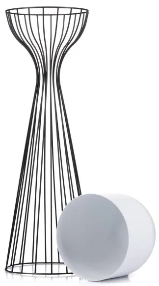 Ghiveci metalic de flori LOFT 68x20 cm negru/alb