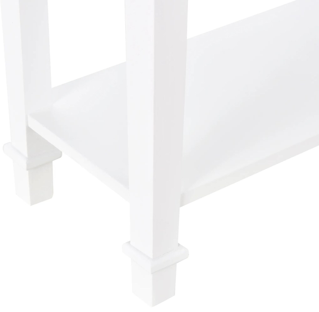HOMCOM Masa multifunctionala pentru hol, cu sertar, lemn pin, 75.6x27.5x80.5cm, alb | Aosom Romania