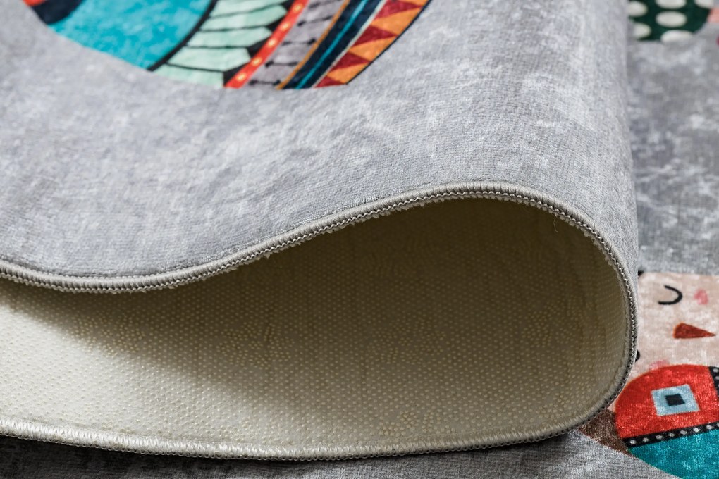 BAMBINO 2160 covor lavabil Sat indian, animale pentru copii anti-alunecare gri - SECUNDAR-COTATI PRODUSUL