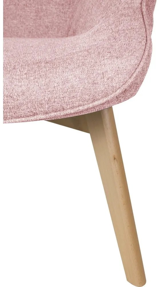 Fotoliu cu taburet roz deschis Niko – Ropez