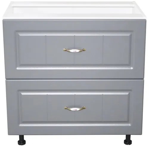 Corp inferior 80 cu 2 sertare metalice pentru greutate Zebra MDF gri dungi