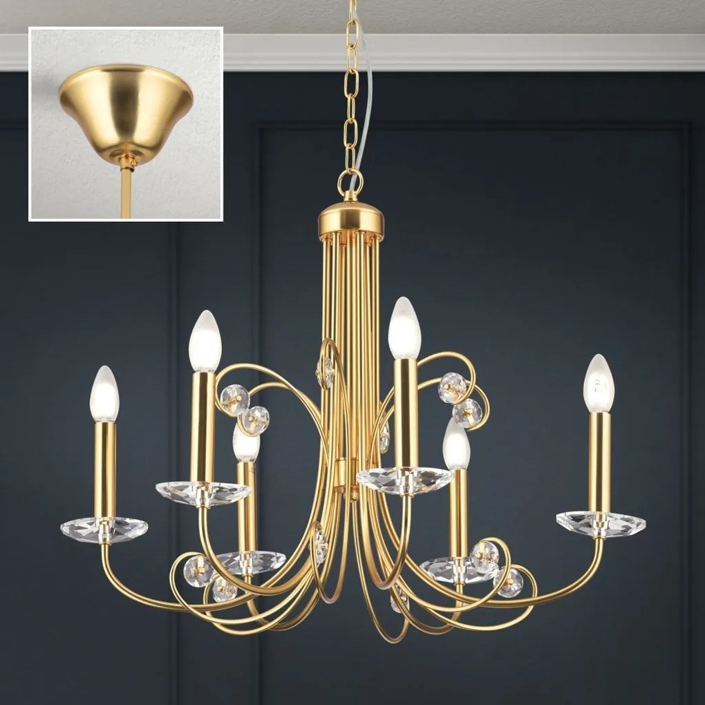 Candelabru stil clasic cu cristal K9 ARIANE 6L auriu