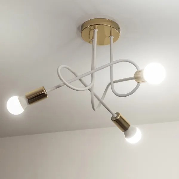 Lustră aplicată OXFORD 3xE27/15W/230V aurie/albă