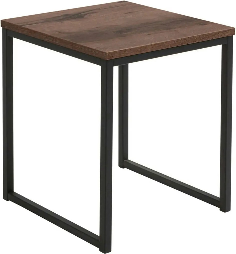 Masuta cafea AROZ, stejar/negru, PAL/metal, 50x50x50 cm