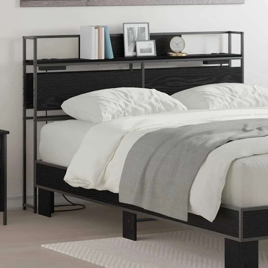 vidaXL Tăblie de depozitare Stejar negru 120 cm Lemn compozit