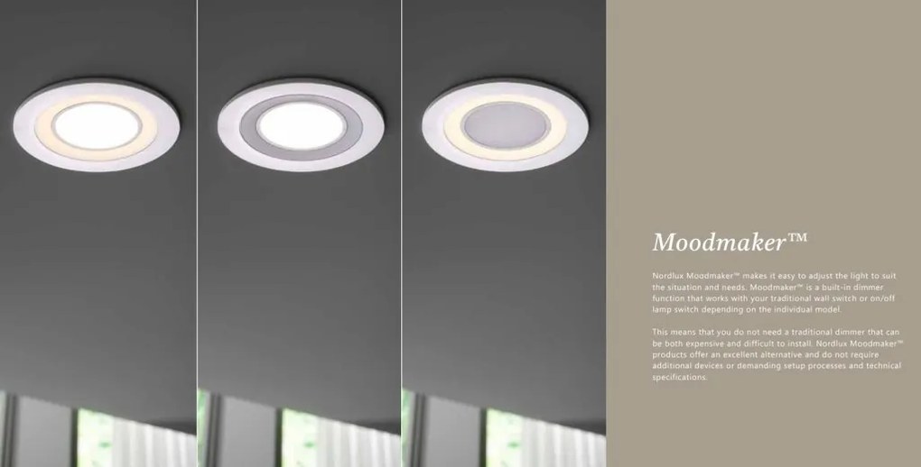 Spot LED incastrabil pentru baie IP44 Alec White 3000K, 3-Step MOODMAKER