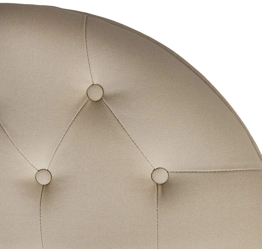 Bancheta shabby chic 2 locuri, semirotund, bej, stofa, 125x41x48 cm