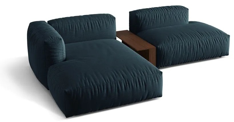 Colțar modular albastru închis (cu colț pe partea stângă ) Martina – Micadoni Home