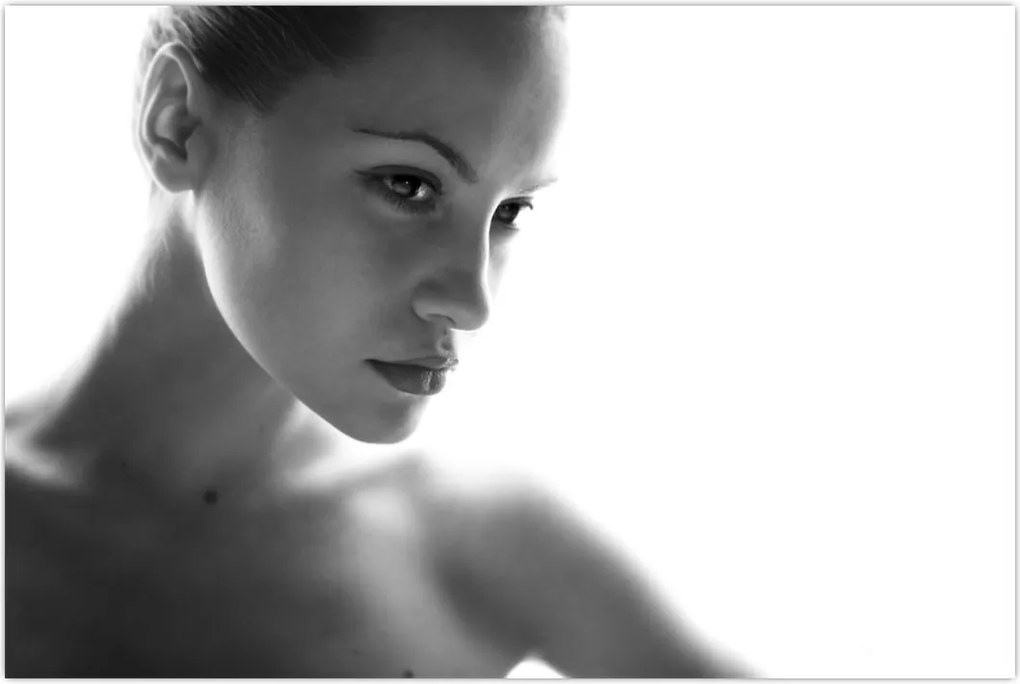 Tablou - Portretul femeii, alb- negru (90x60 cm)