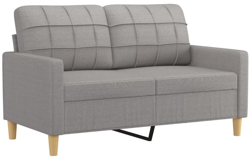 Canapea cu 2 locuri, gri deschis, 120 cm, material textil