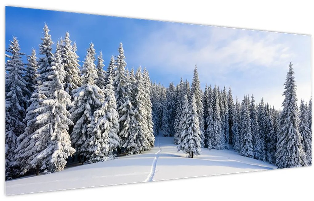 Tablou - Iarna in pădure (120x50 cm)