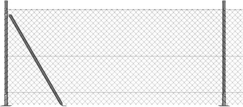 vidaXL Stâlp de gard. Gri 10 x 0,8 m (plasă de 40 x 40 mm) Oțel și PVC