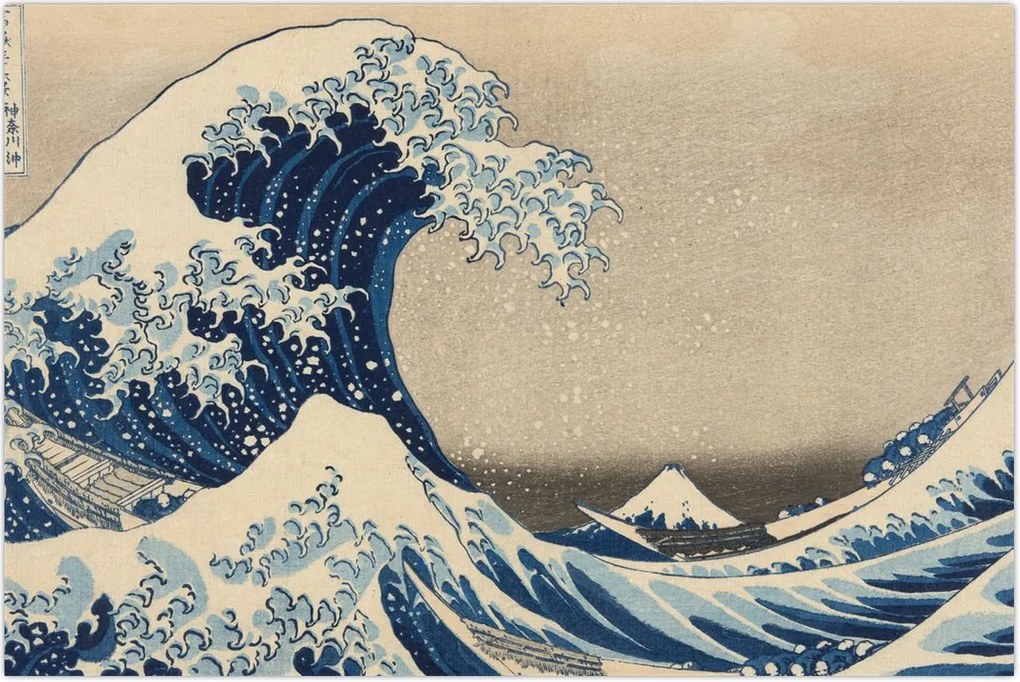 Tablou - Katsushika Hokusai, Under the Wave off Kanagawa, reproducere (90x60 cm)