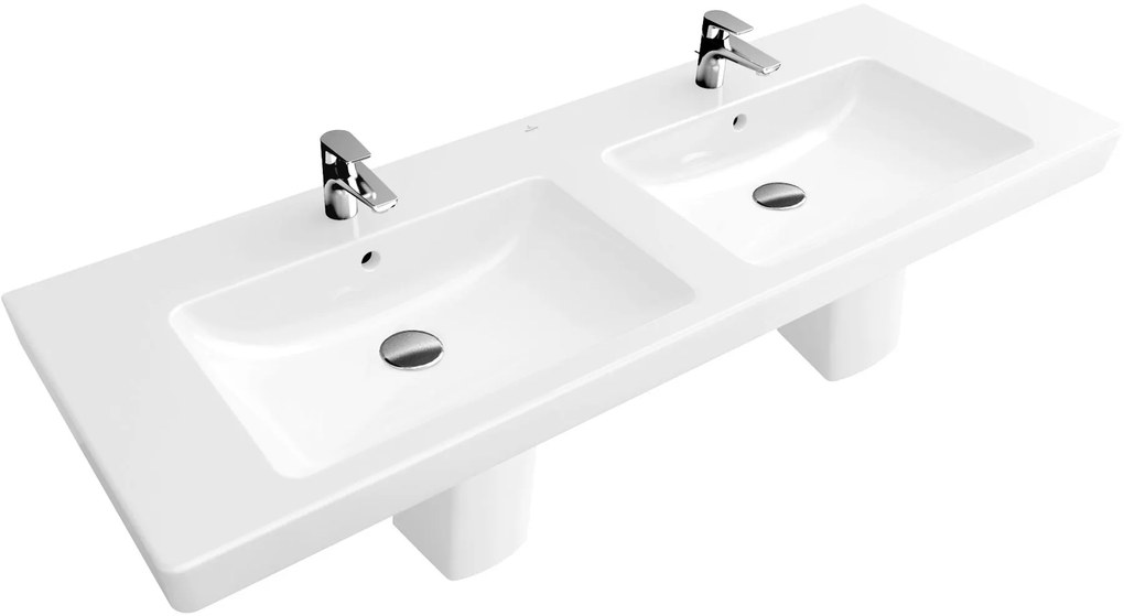 Villeroy &amp; Boch Subway 2.0 lavoar 130x47 cm dreptunghiular clasică-mobilier-cu blat-dublă alb 7175D001