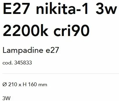 Bec LED Decorativ, E27 Nikita-1 3w 2200K cri90, Fumuriu