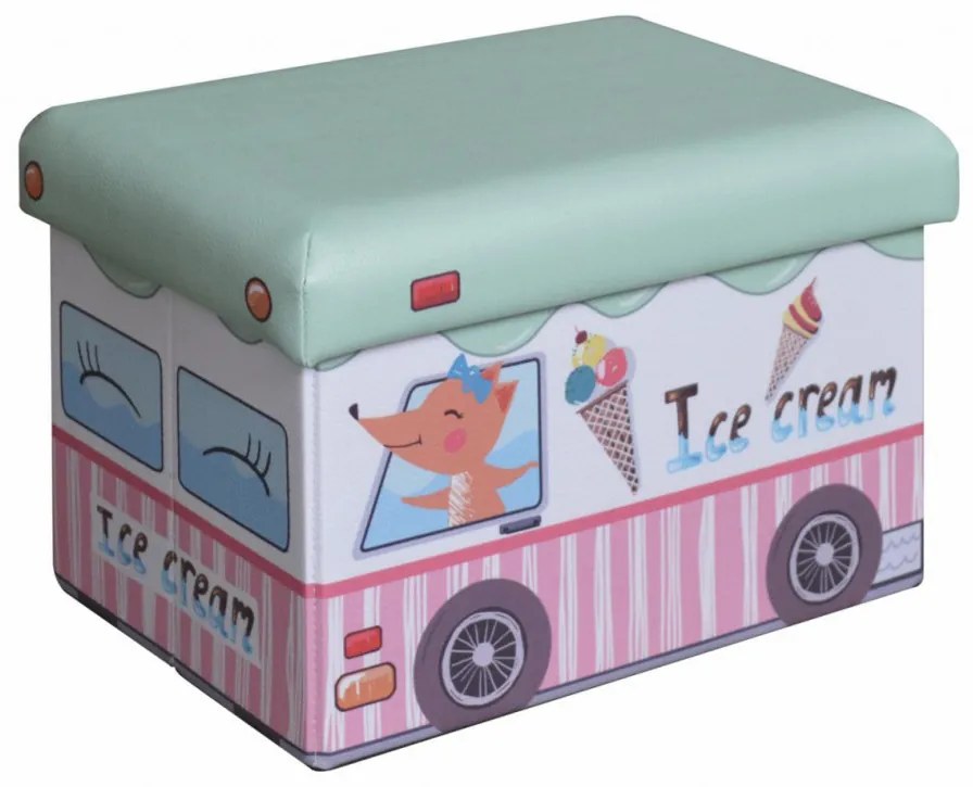 Taburet pliabil cu spatiu de depozitare pentru copii - Ice Cream