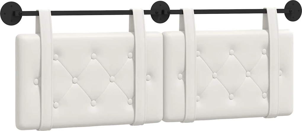 vidaXL Cap de pat suspendat Alb 130 x 55 x 5 cm Piele artificială