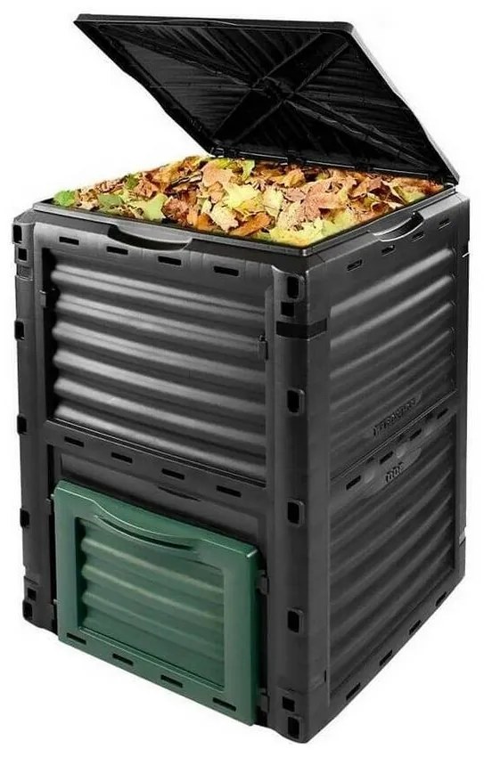 Composter, 300 l, negru, 80 x 59 x 60 cm