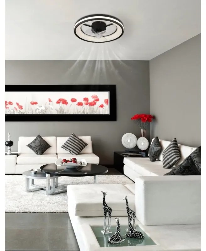 Lustra LED cu ventilator si telecomanda GATIAN