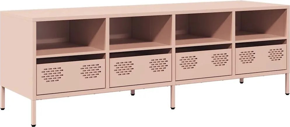 vidaXL Dulap TV, roz, 135x39x43,5 cm, oțel laminat la rece