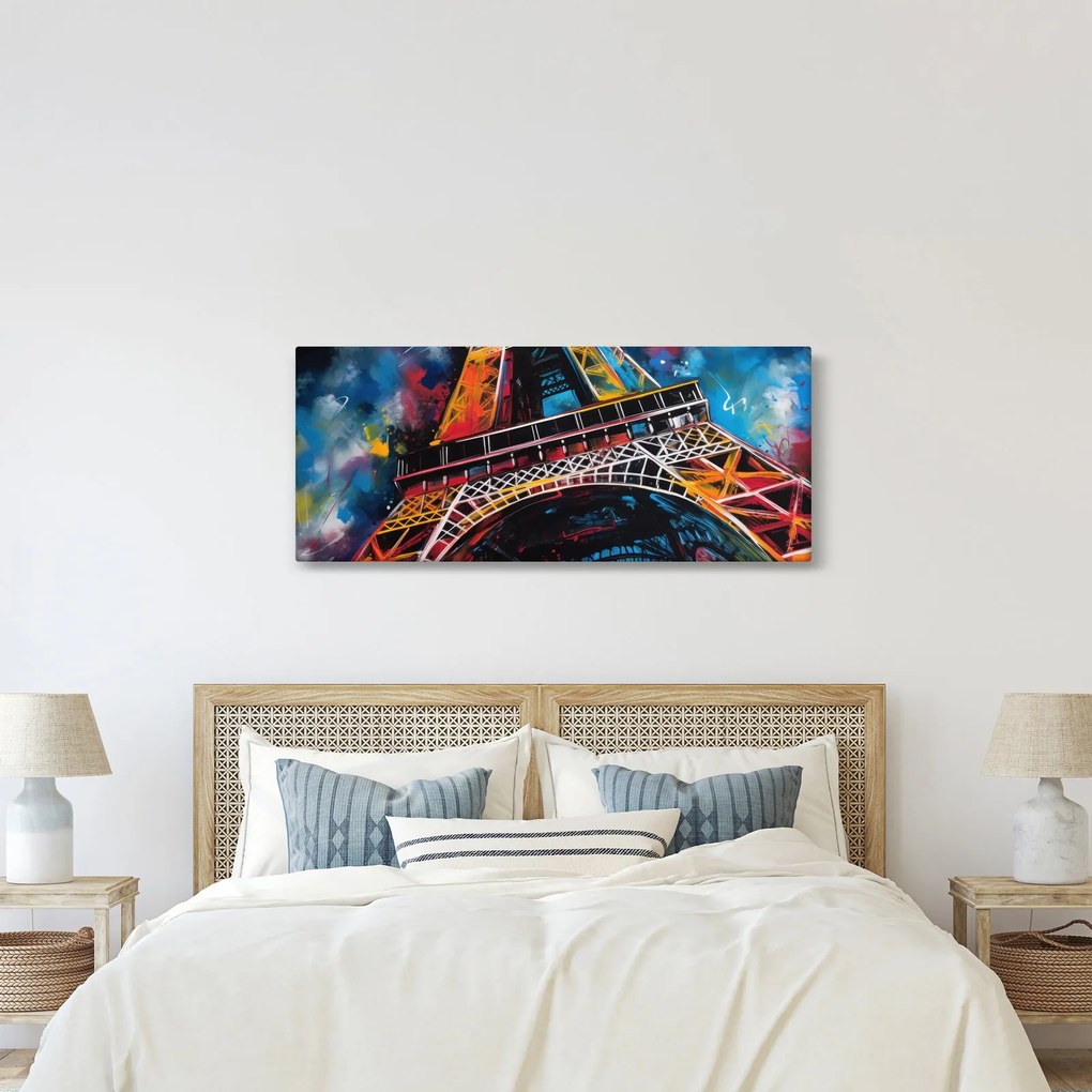 Tablou - Pictură a Turnului Eiffel II. (120x50 cm)