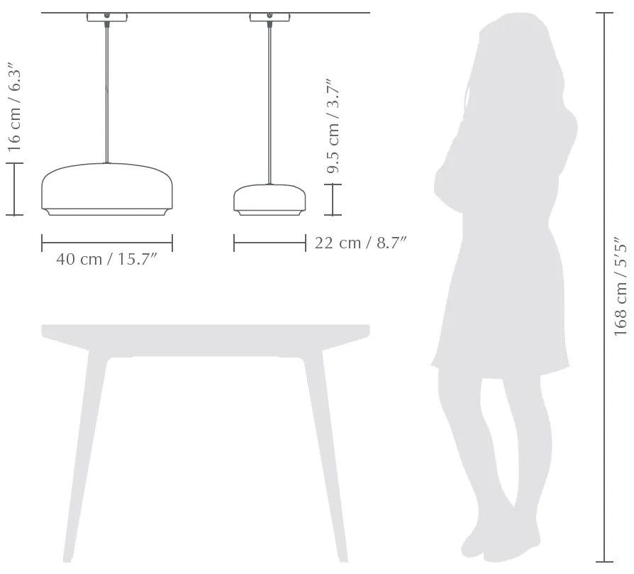 Lustra LED design minimalist scandinav Hazel medium - black