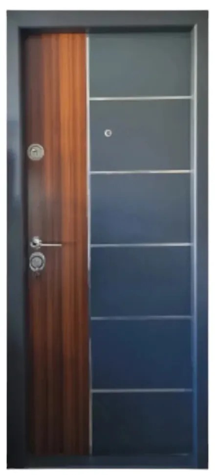 Usa metalica de exterior cu izolatie si vizor Novo Doors NDS08 ,deschidere stanga dreapta, 1 yala, dimensiuni multiple,tabla 12 mm, balamale si