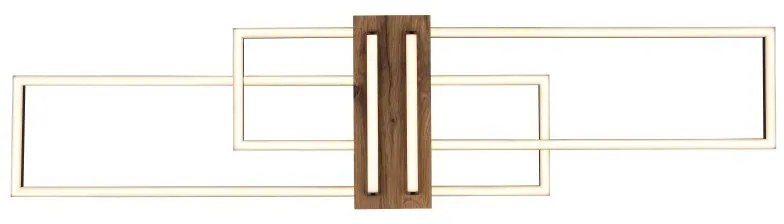 Plafoniera LED metal negru, MDF aspect de lemn DAKARI