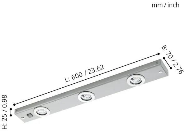 Eglo 93707 - Corp de iluminat LED fluorescent KOB 3xLED/2,3W/230V
