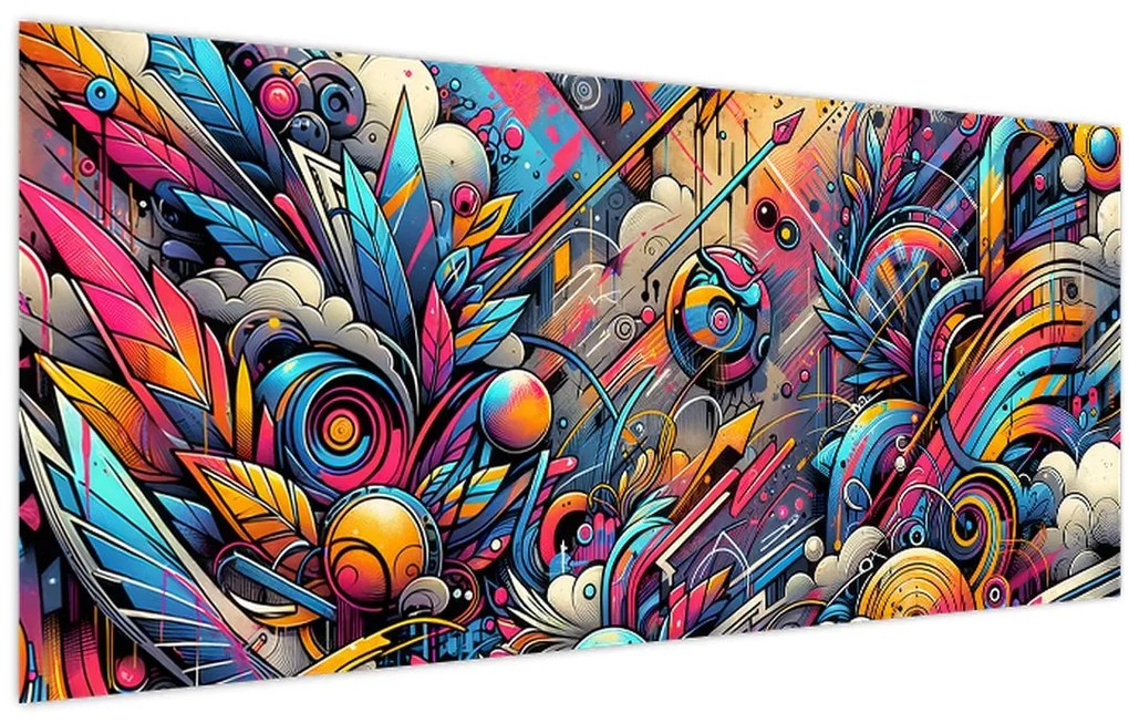 Tablou - Graffiti multicolor (120x50 cm)