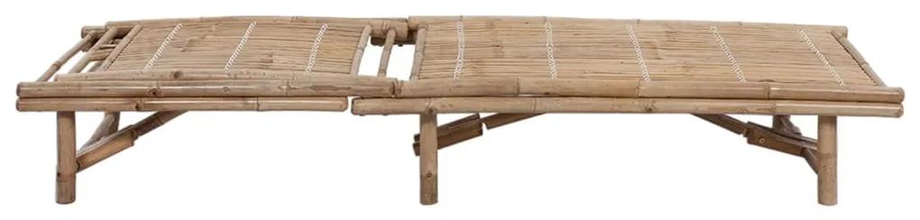 Șezlong de grădină cu pernă, bambus