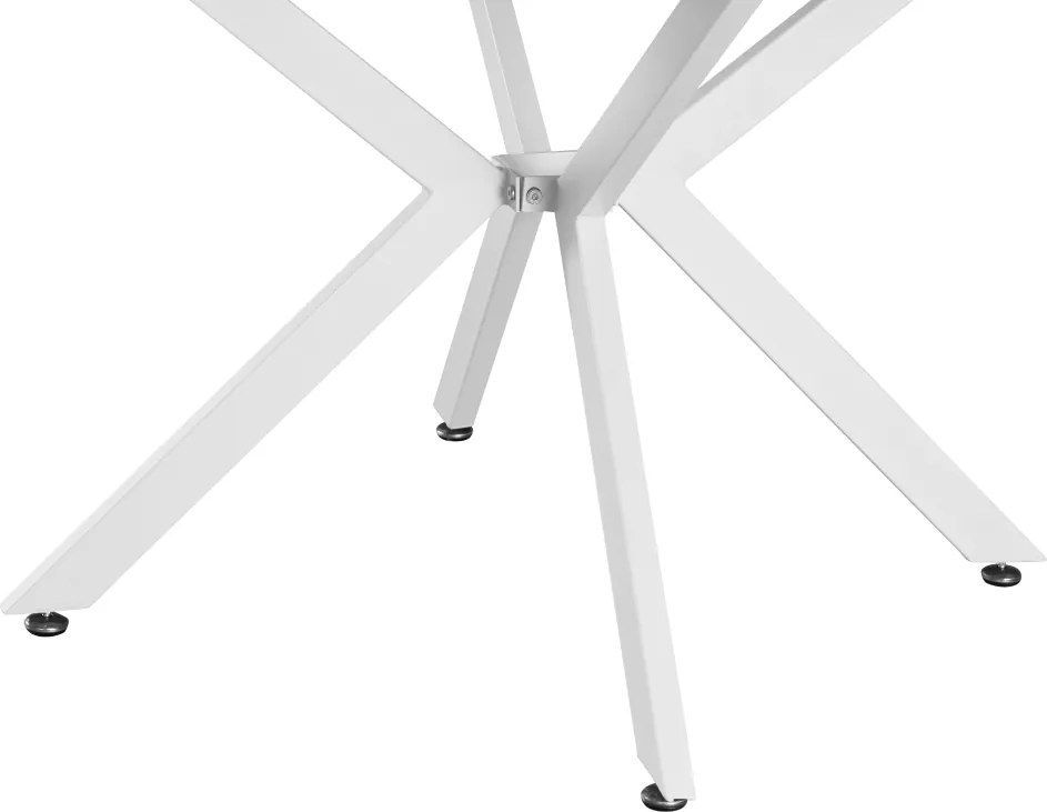 Masă extensibilă de dining, albă, 100x100-140x75 cm, ABERO TIP 1