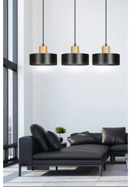 Lustră pe cablu TORIN 3xE27/15W/230V negru