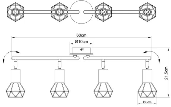 Spot XARA 4xE14/40W/230V Globo 54802S-4H