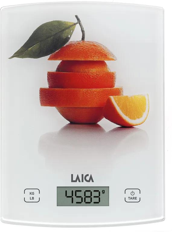 Cantar electronic de bucatarie Laica KS1029, 5 kg, display LCD, model portocale