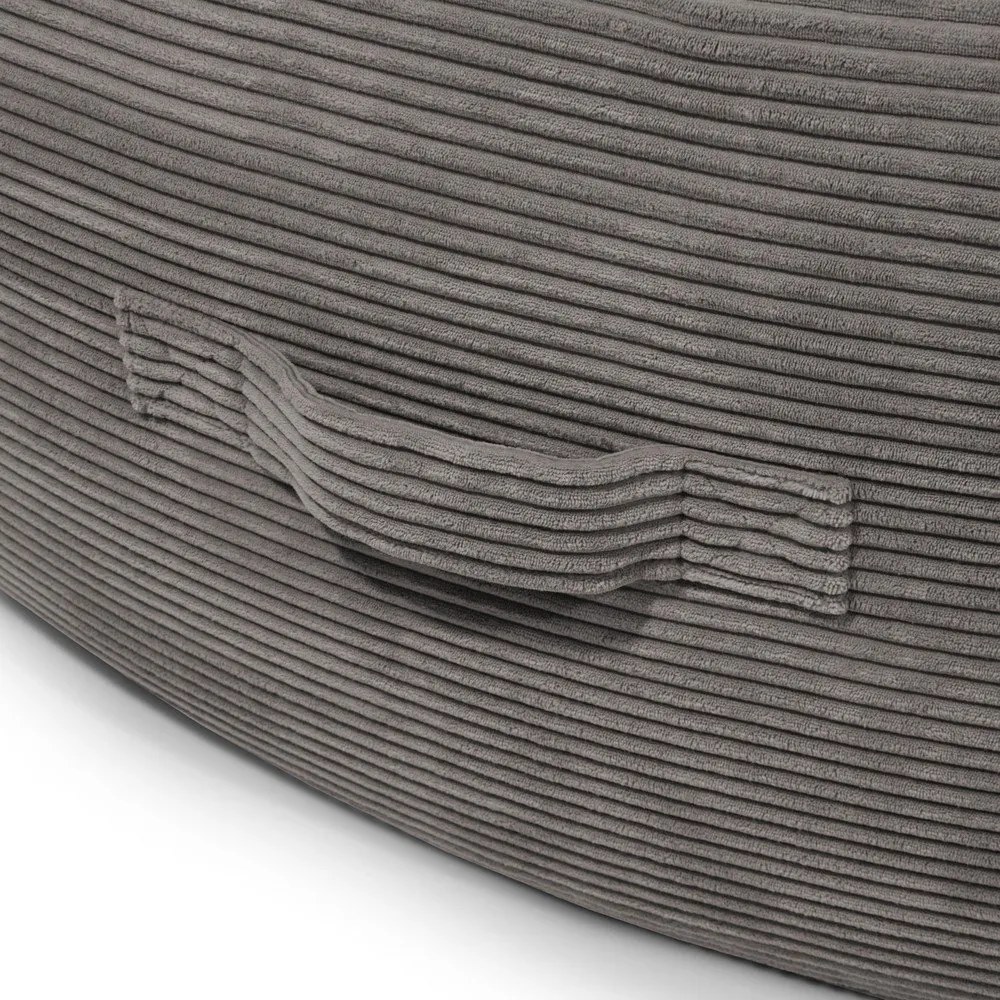 Fotoliu bean bag negru cu tapițerie din catifea reiată Roll 190 – SLOWDOWN