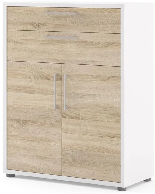 Dulap Modulo 89 x 40 x 113 cm, sertare și uși, alb / stejar sonoma