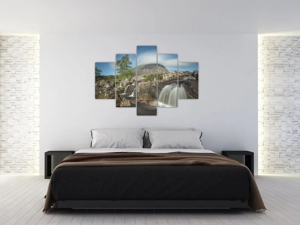 Tablou cu cascadele și munți (150x105 cm)