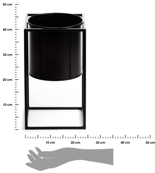 Suport pentru flori RING 40x23 cm negru