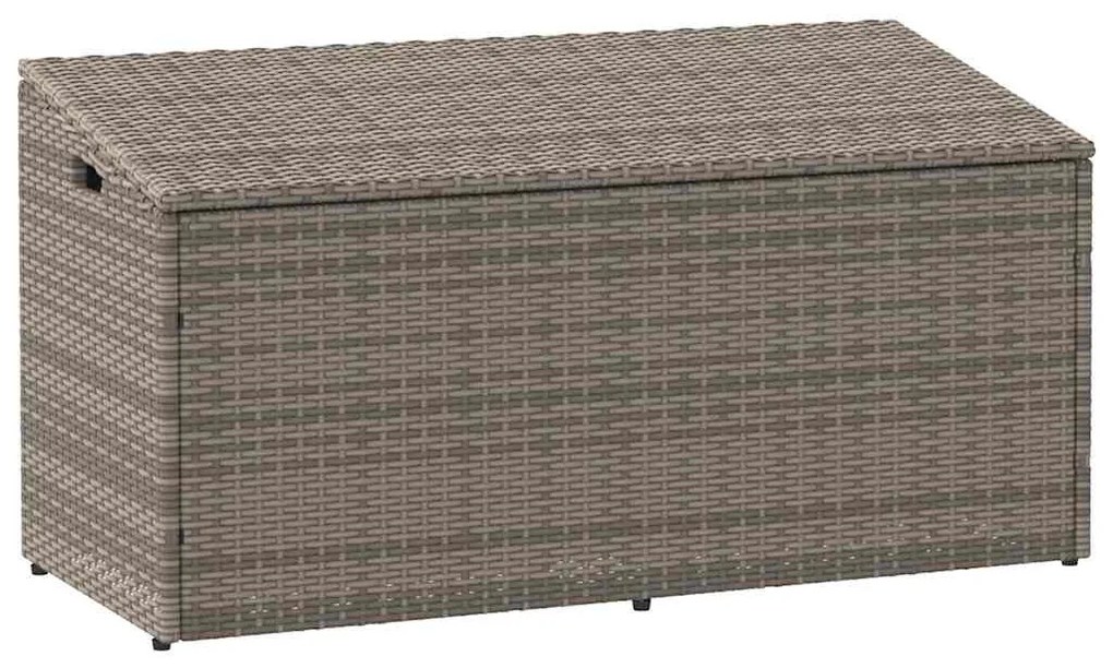 vidaXL Cutie de depozitare de grădină gri 110x50x58 cm polirattan