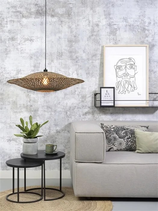 Lustra suspendata din bambus Bali orizontal L, 87cm BALI/H/8720/BN