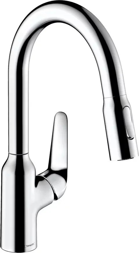 Baterie bucatarie dus extractibil Hansgrohe Focus M42 crom lucios 2 tipuri de jet