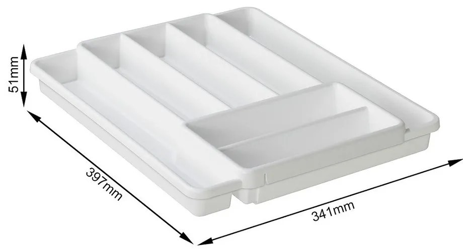 Organizator sertar pentru tacâmuri din plastic 39,7 x 34 cm Domino - Rotho