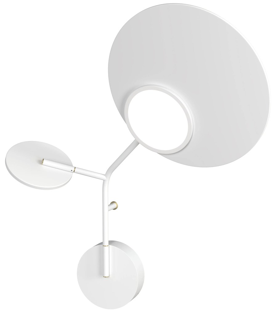 Lampă de perete Ballon 3 right, mai multe variante - TUNTO Model: cadre și parte fixă ​​albe, panou de lemn alb
