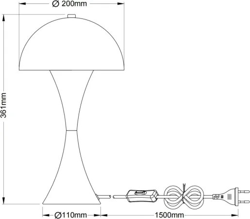 Globo 21028N - Lampă de masă DIMA 1xE27/40W/230V